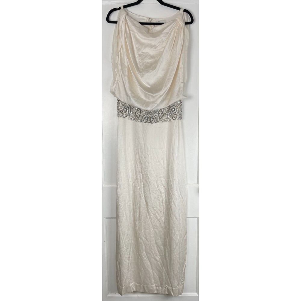 Antik Batik Luxe Dress Womens 8 Medium Silk Jeweled Wedding Bridal Anthropologie